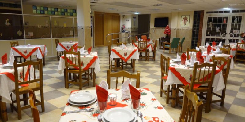Zona de comedor de la residencia